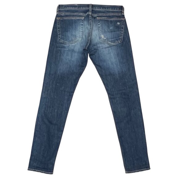 RAG & BONE Women Distressed Jeans 27 THE DRE BOYFRIEND Low Rise Blue - Picture 2 of 16